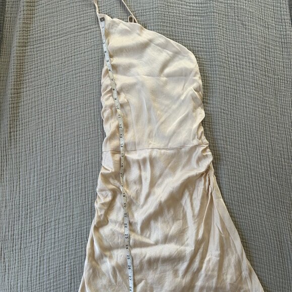 Shona Joy La Lune Asymmetrical Bias Cowl Mini Dress - Cream - Picture 12 of 13